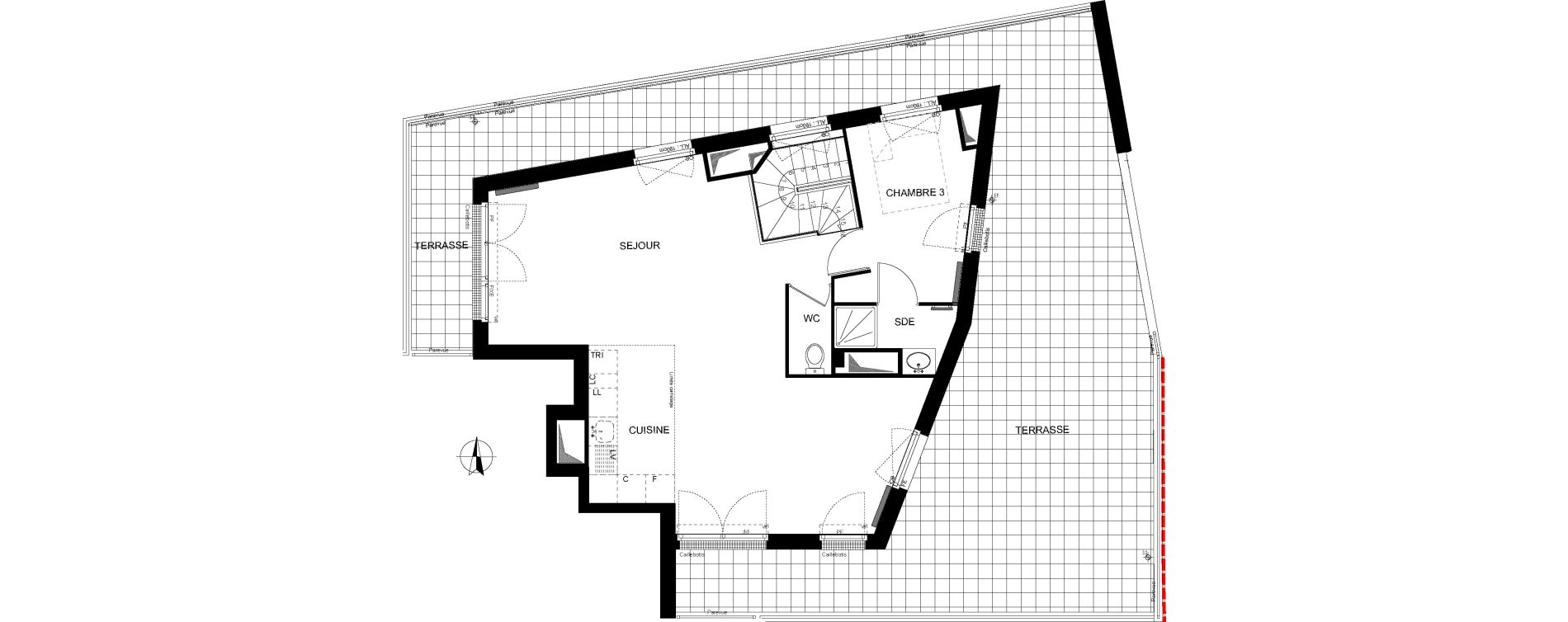Duplex T4 de 103,01 m2 &agrave; Ormesson-Sur-Marne Centre