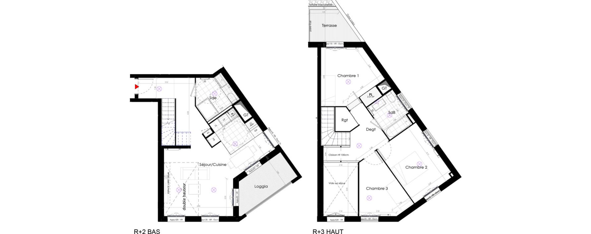 Duplex T4 de 88,01 m2 &agrave; Ormesson-Sur-Marne Les cantoux