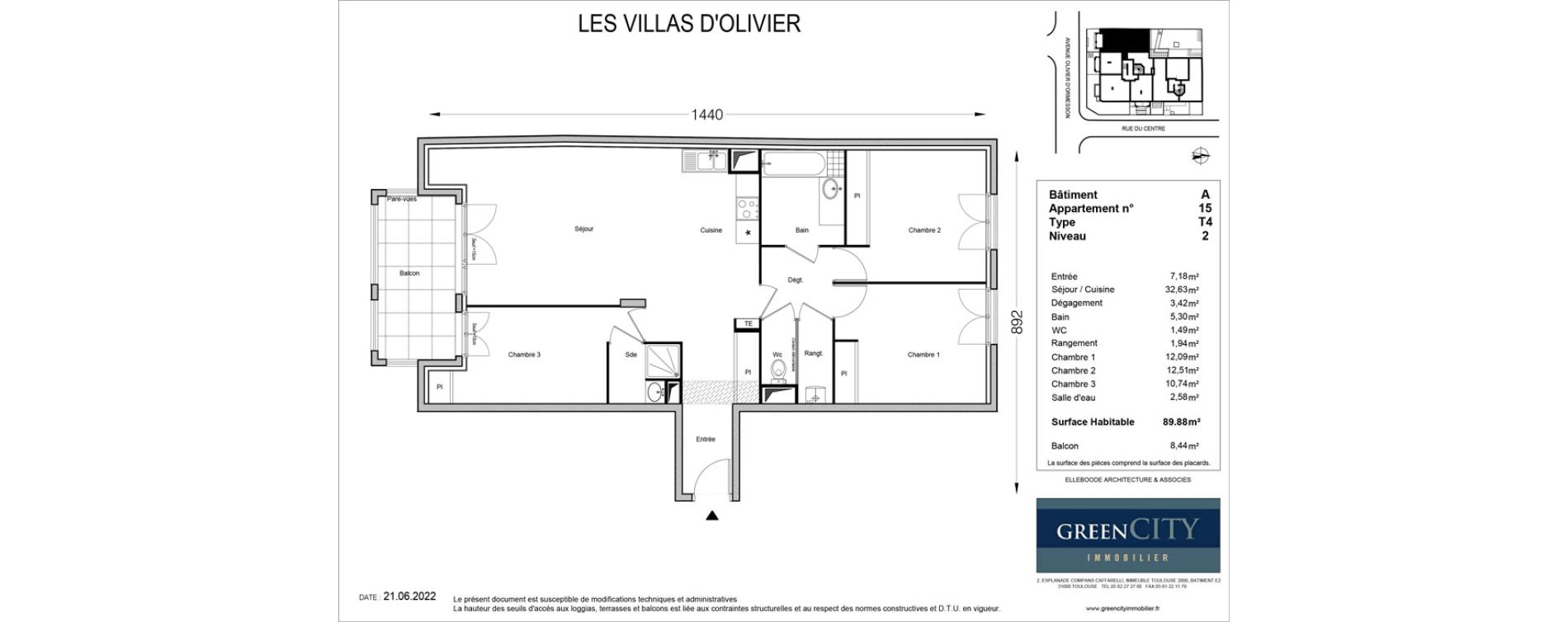 Appartement T4 de 89,88 m2 &agrave; Ormesson-Sur-Marne Centre