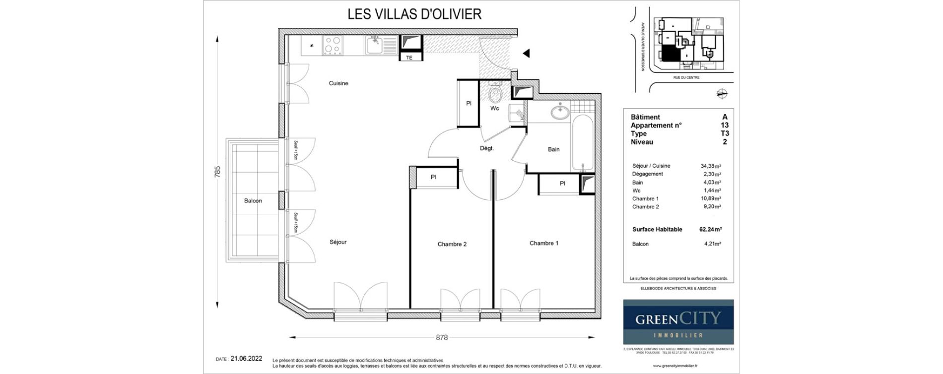Appartement T3 de 62,24 m2 &agrave; Ormesson-Sur-Marne Centre