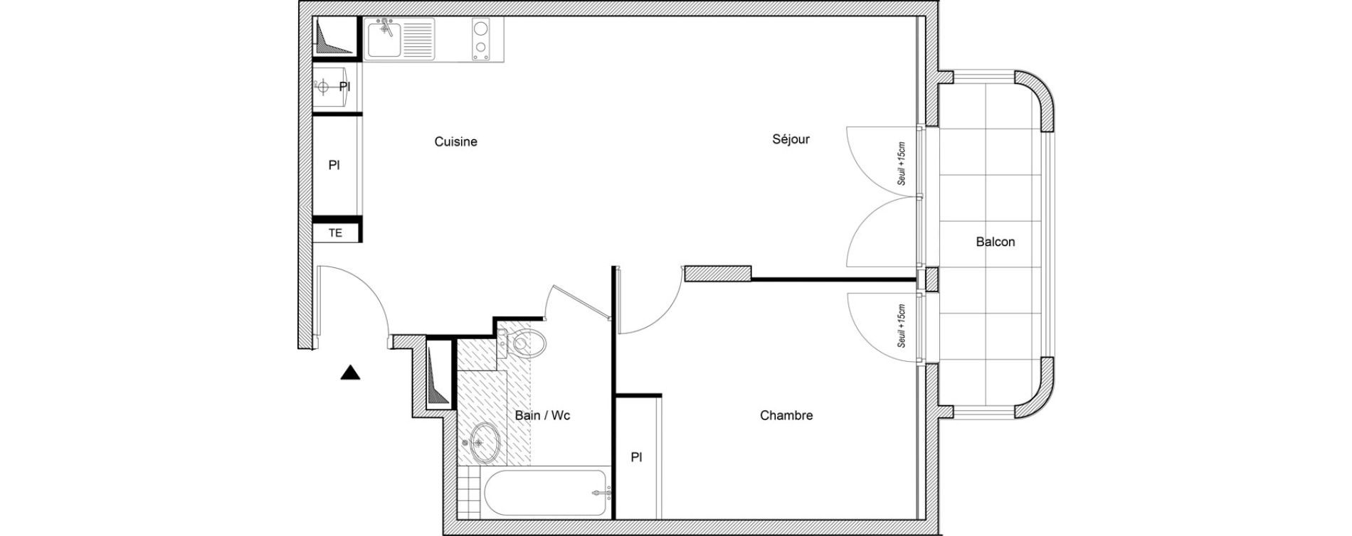 Appartement T2 de 45,64 m2 &agrave; Ormesson-Sur-Marne Centre
