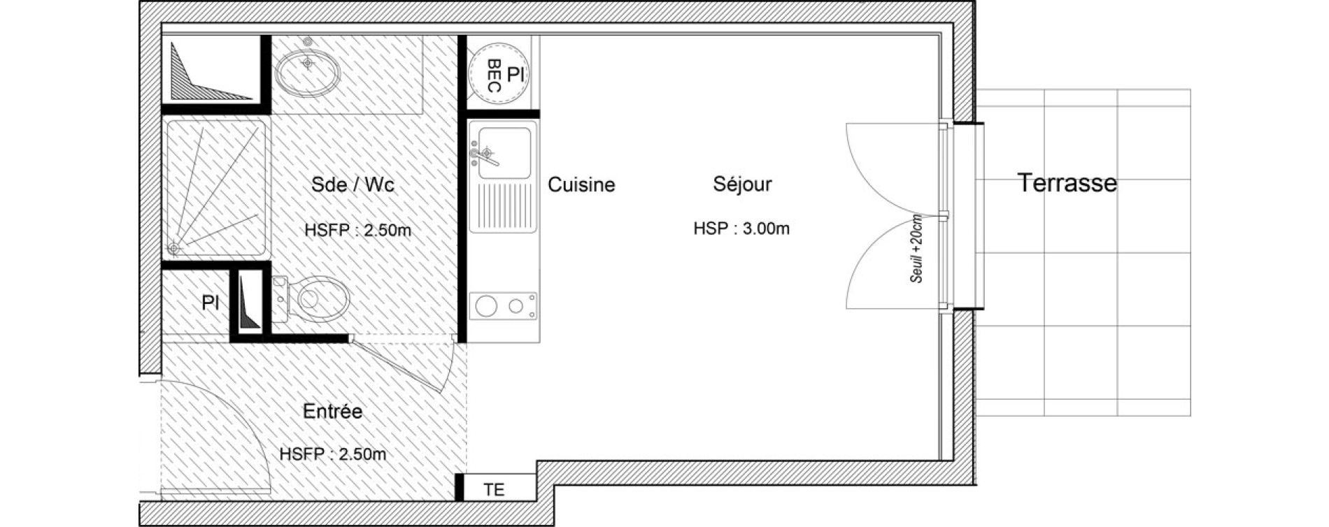 Appartement T1 de 21,93 m2 &agrave; Ormesson-Sur-Marne Centre