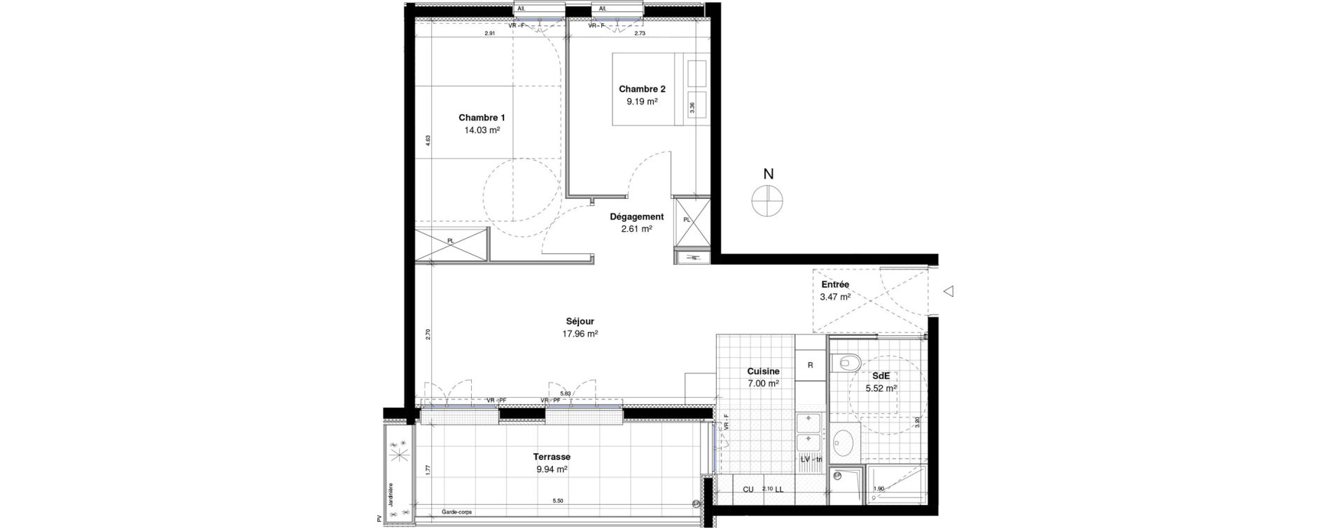 Appartement T3 de 59,78 m2 &agrave; Ormesson-Sur-Marne Centre