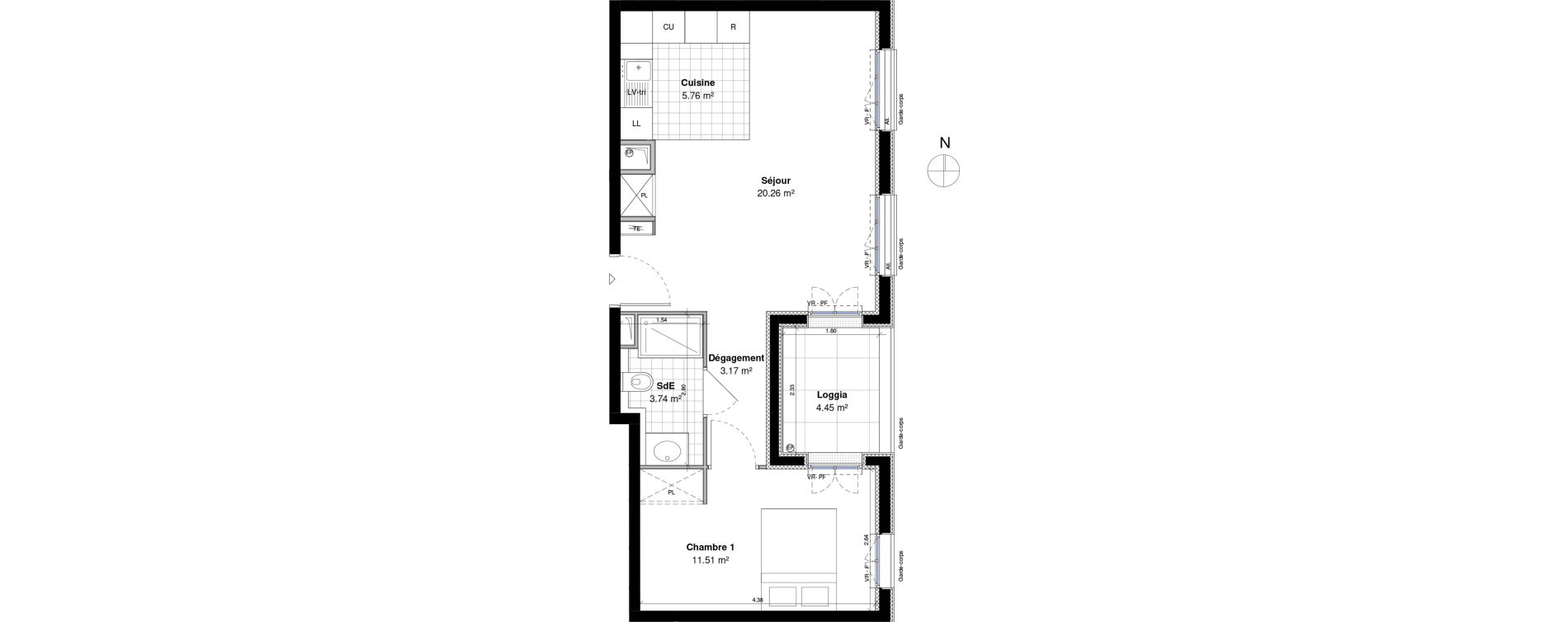 Appartement T2 de 44,44 m2 &agrave; Ormesson-Sur-Marne Centre
