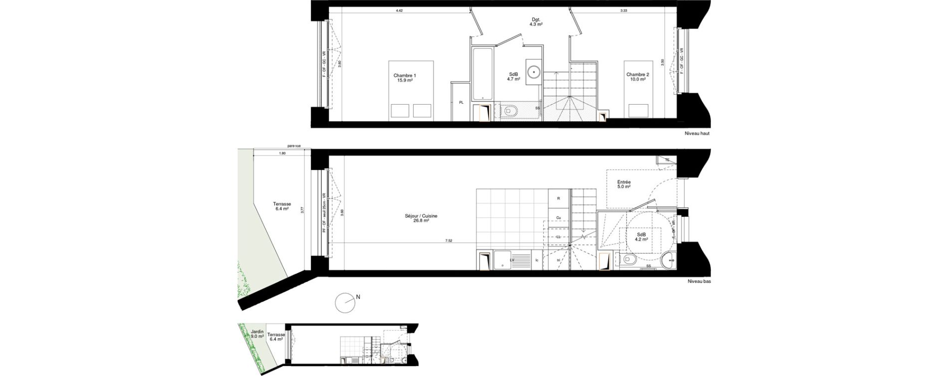 Maison T3 de 71,00 m2 &agrave; Ormesson-Sur-Marne Les cantoux