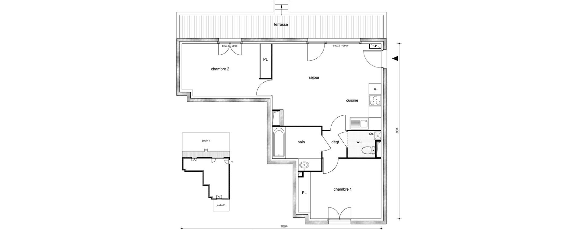 Appartement T3 de 61,00 m2 &agrave; P&eacute;rigny Perigny sur yerres