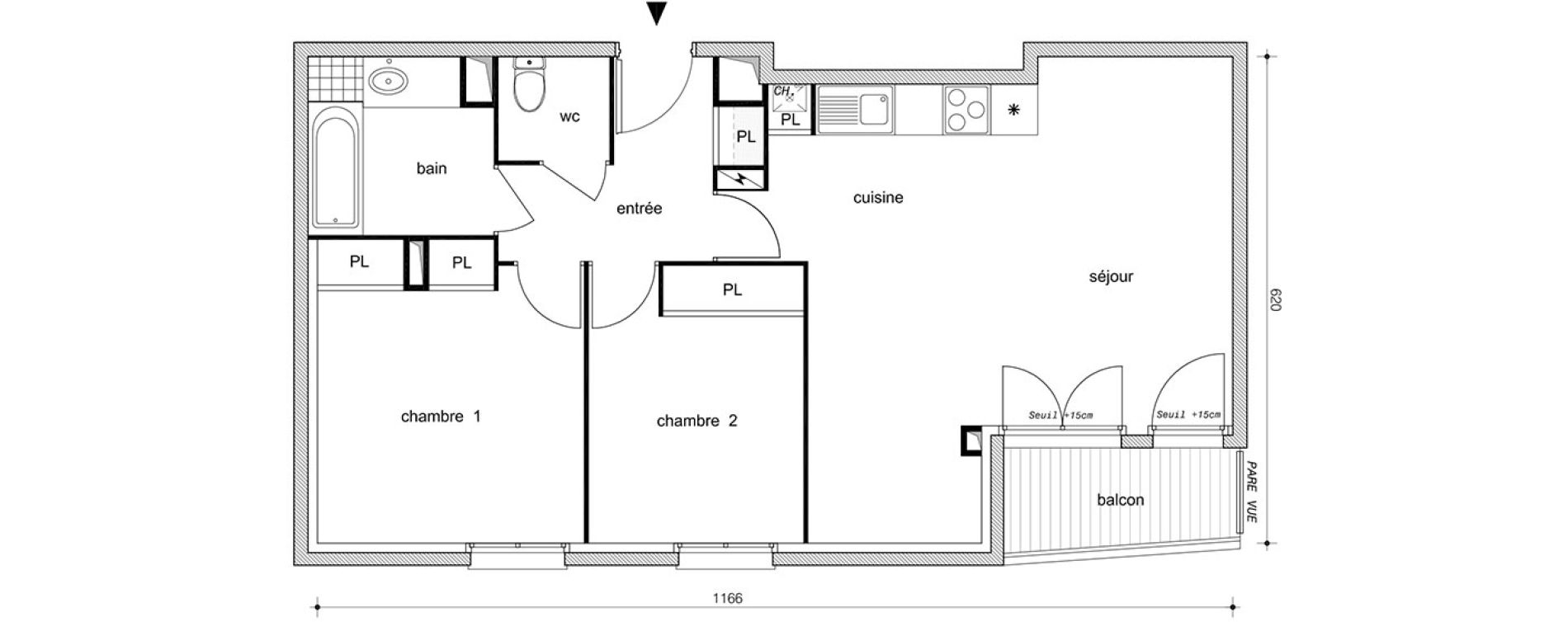 Appartement T3 de 64,20 m2 &agrave; P&eacute;rigny Perigny sur yerres