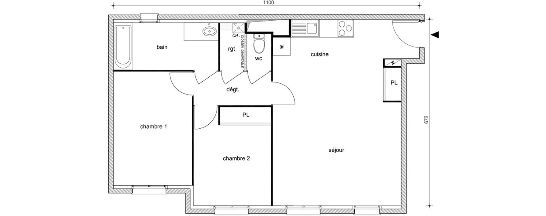 Appartement T3 de 65,45 m2 &agrave; P&eacute;rigny Perigny sur yerres