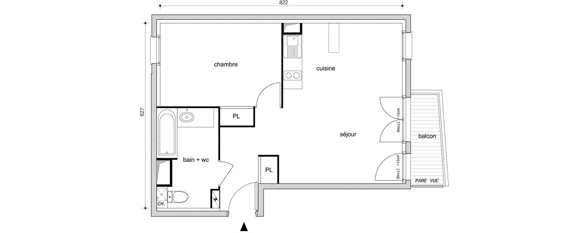 Appartement T2 de 46,40 m2 &agrave; P&eacute;rigny Perigny sur yerres