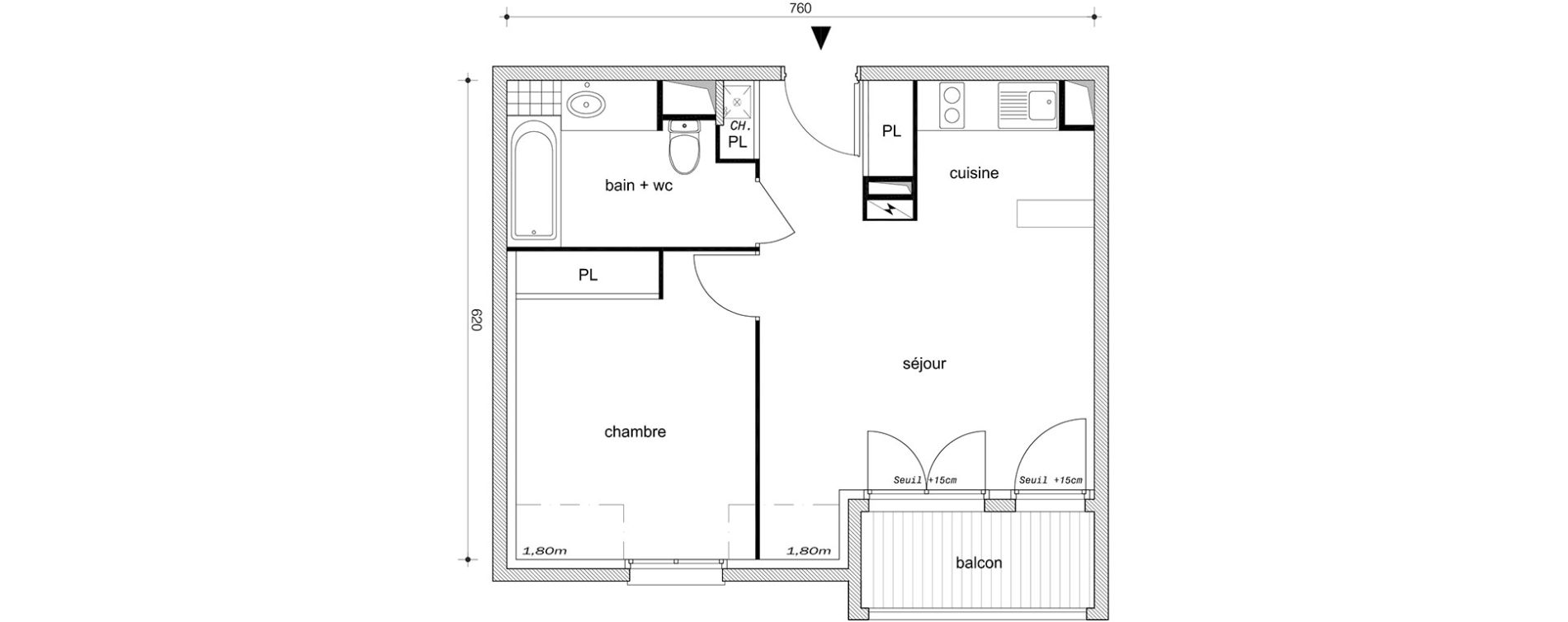 Appartement T2 de 41,95 m2 &agrave; P&eacute;rigny Perigny sur yerres