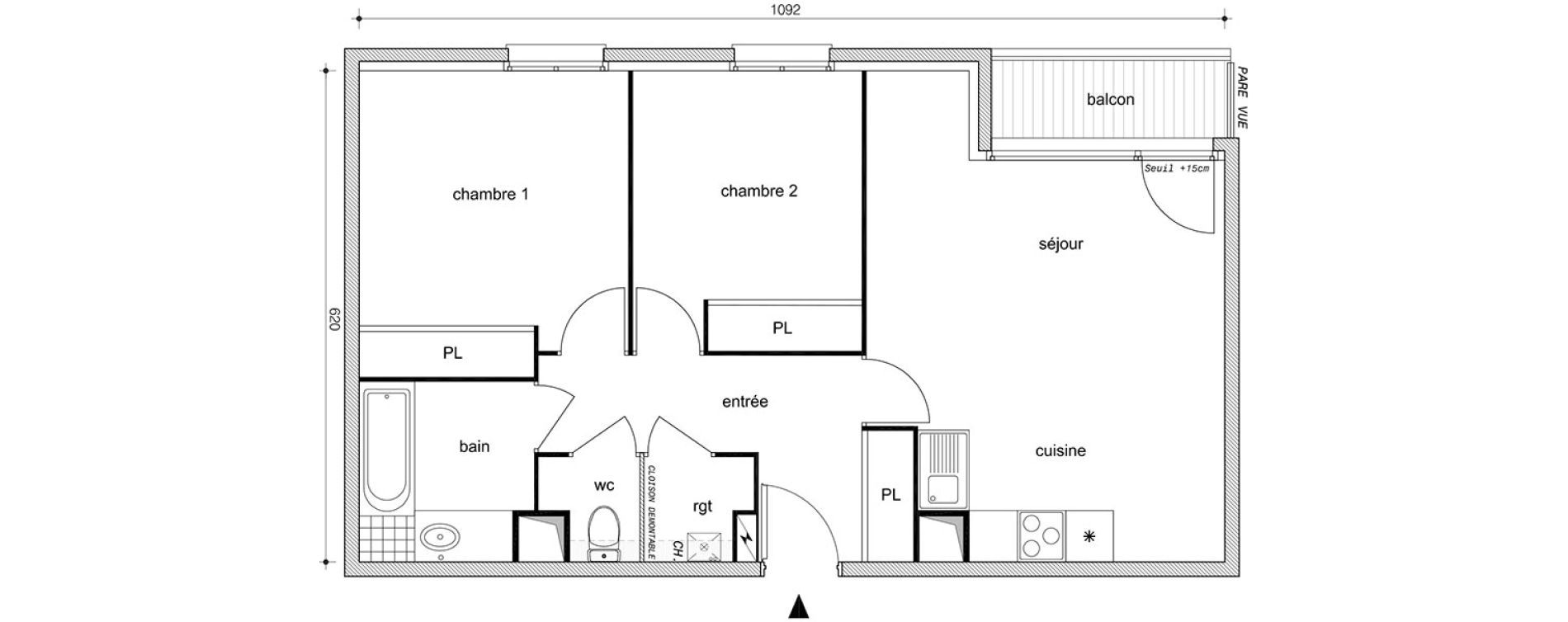 Appartement T3 de 61,60 m2 &agrave; P&eacute;rigny Perigny sur yerres