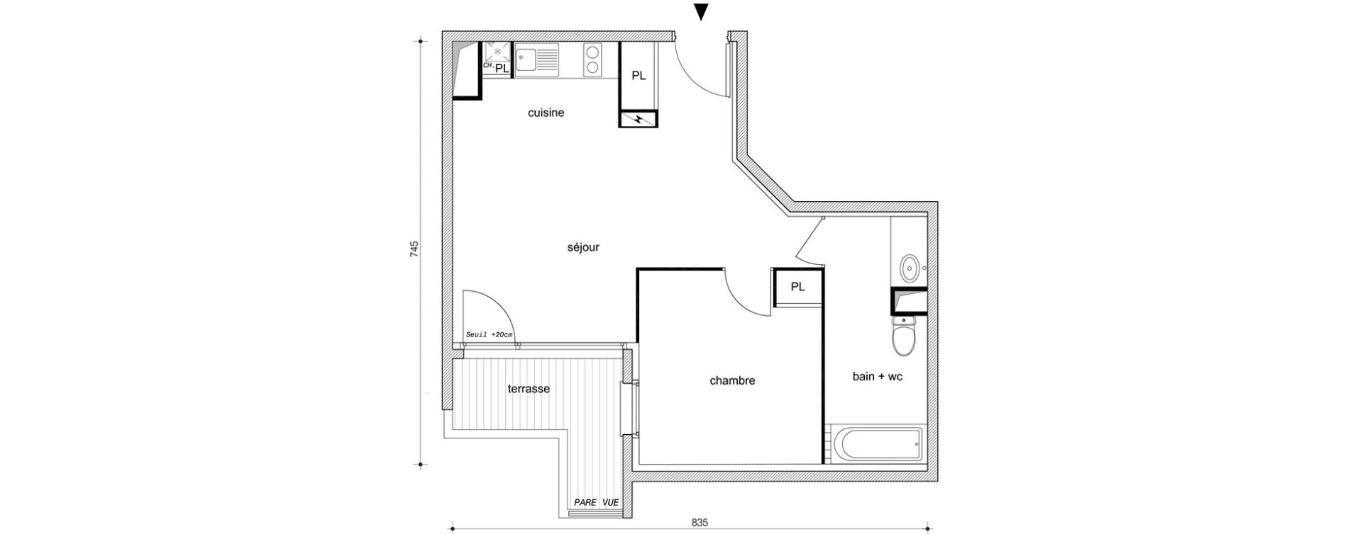 Appartement T2 de 43,30 m2 &agrave; P&eacute;rigny Perigny sur yerres