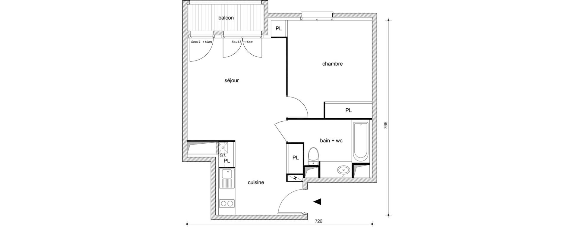 Appartement T2 de 43,95 m2 &agrave; P&eacute;rigny Perigny sur yerres