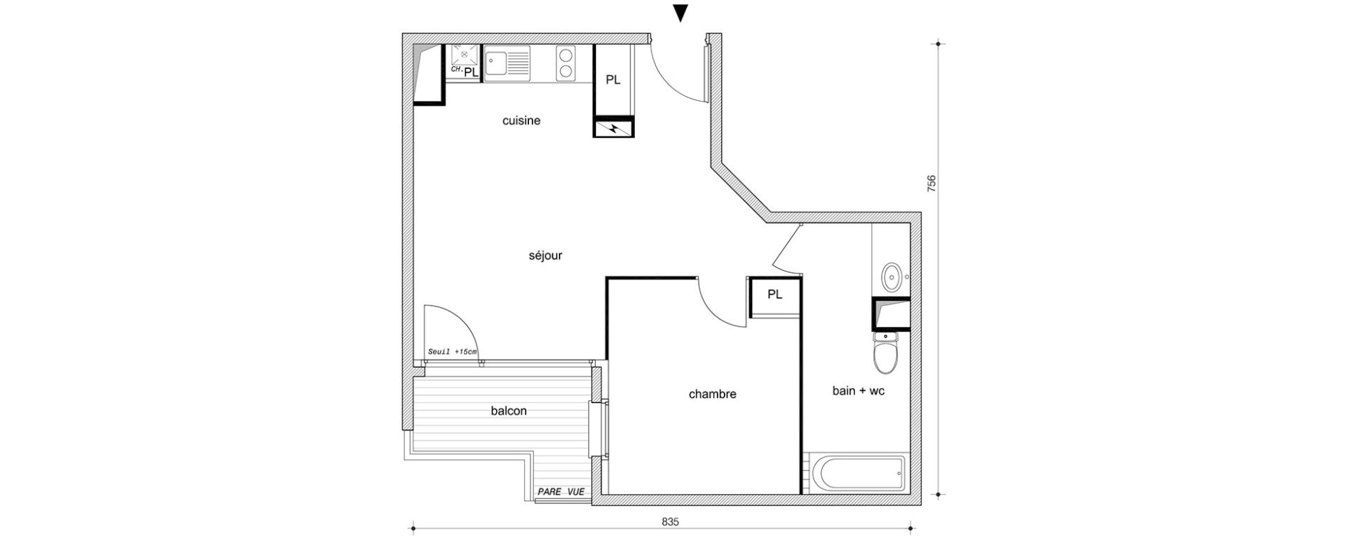 Appartement T2 de 44,25 m2 &agrave; P&eacute;rigny Perigny sur yerres