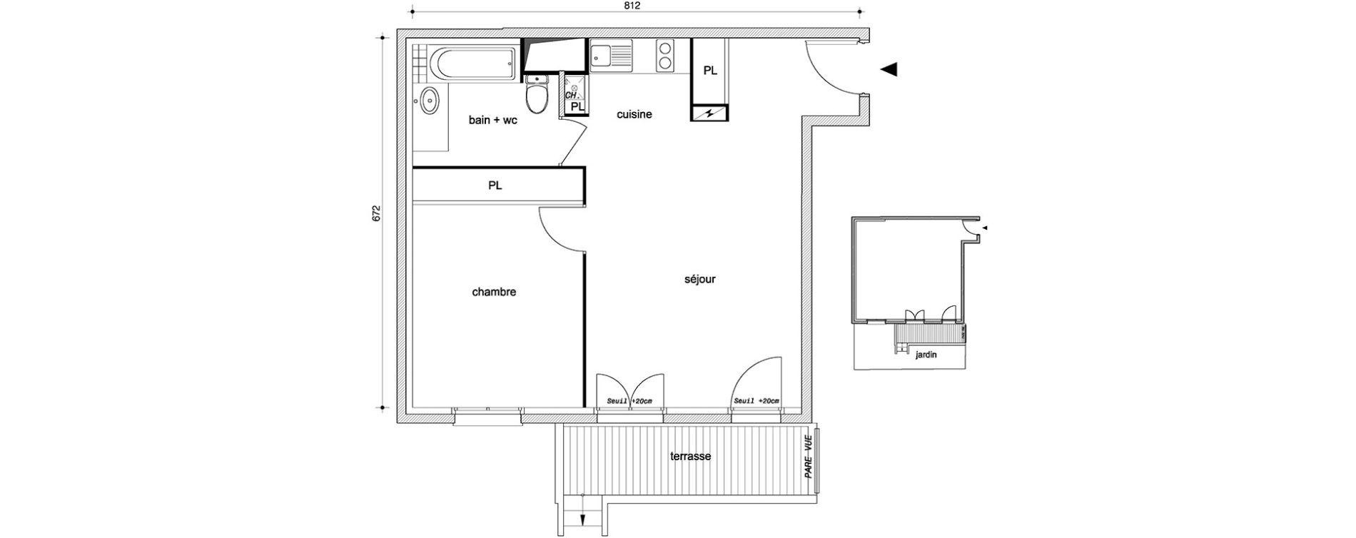 Appartement T2 de 47,10 m2 &agrave; P&eacute;rigny Perigny sur yerres