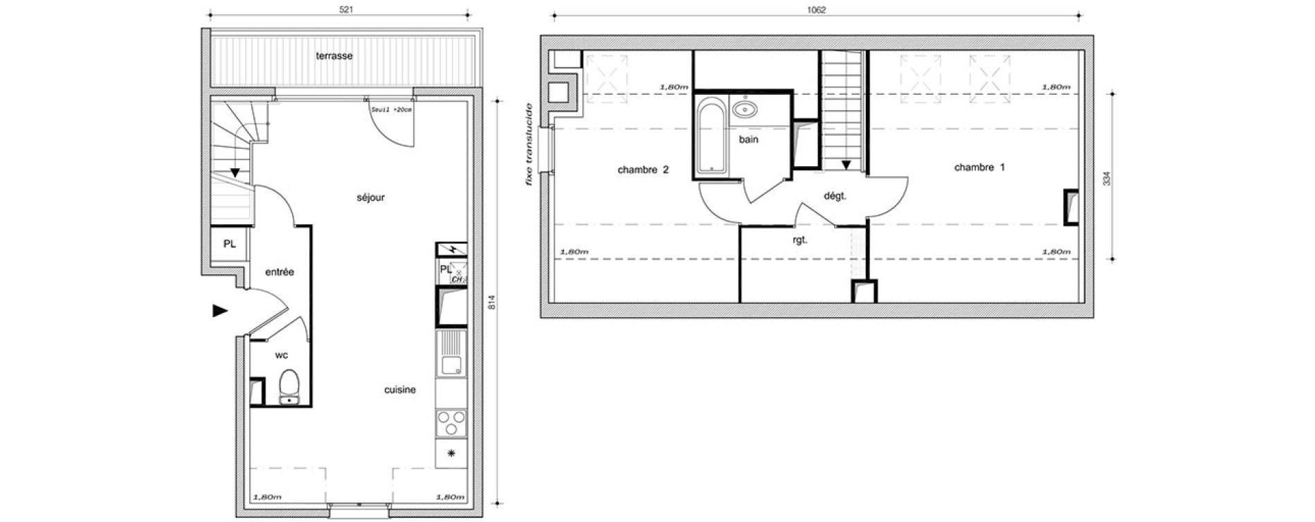Duplex T3 de 66,55 m2 &agrave; P&eacute;rigny Perigny sur yerres