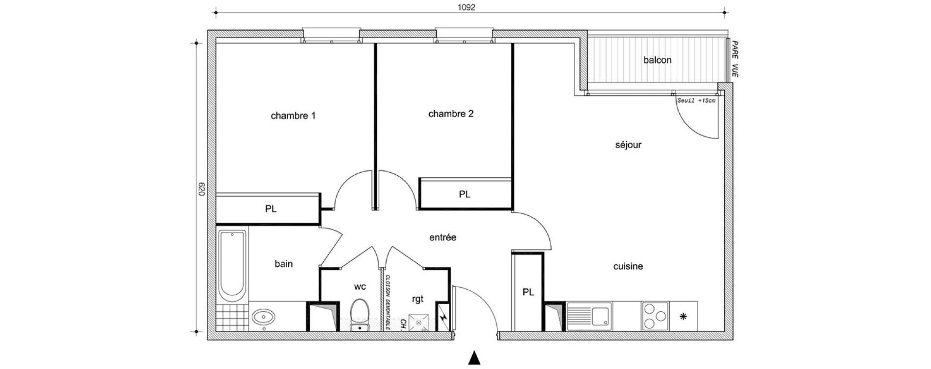 Appartement T3 de 61,75 m2 &agrave; P&eacute;rigny Perigny sur yerres