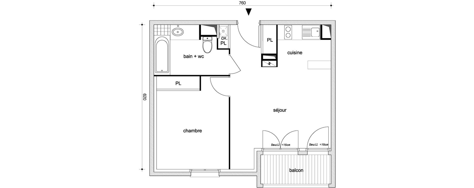 Appartement T2 de 41,95 m2 &agrave; P&eacute;rigny Perigny sur yerres