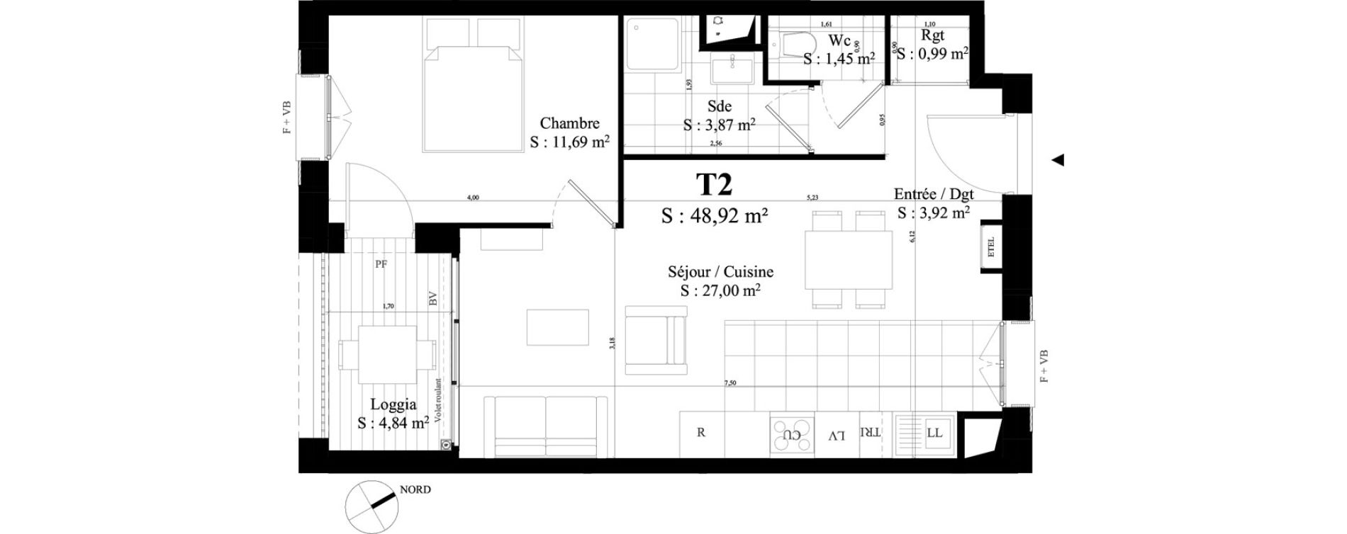 Appartement T2 de 48,92 m2 &agrave; Rungis Montjean