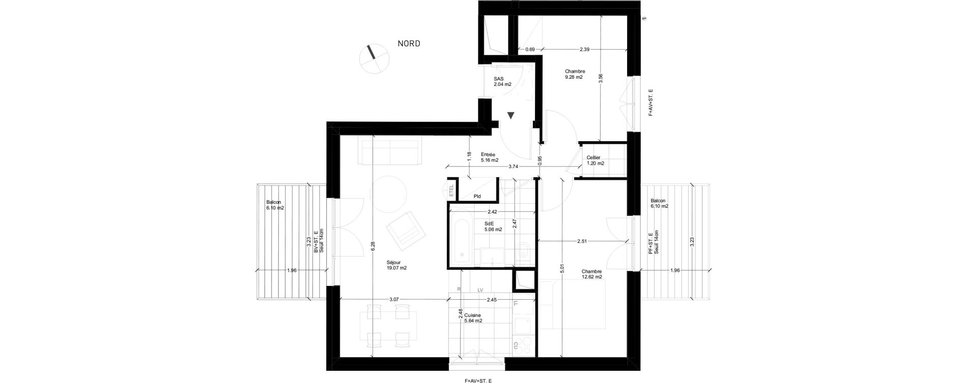 Appartement T3 de 58,03 m2 &agrave; Rungis Montjean