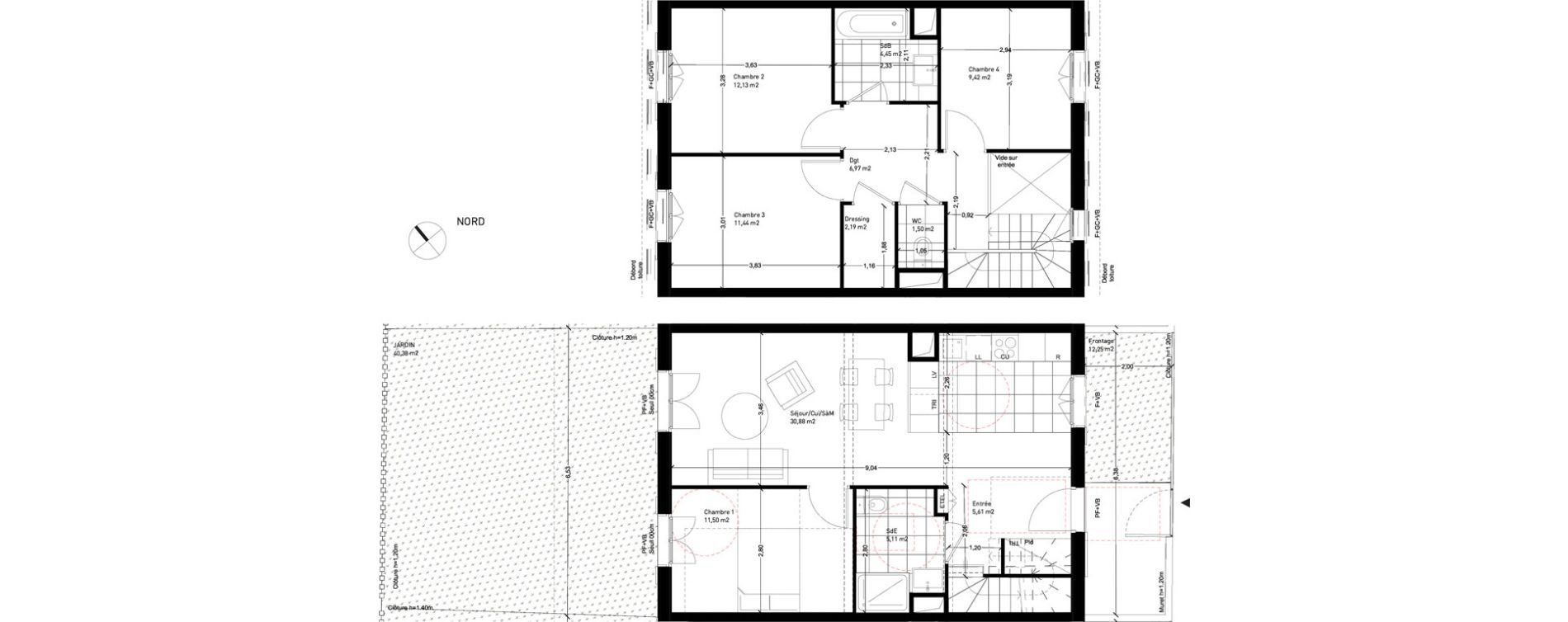 Maison T5 de 101,20 m2 &agrave; Rungis Montjean
