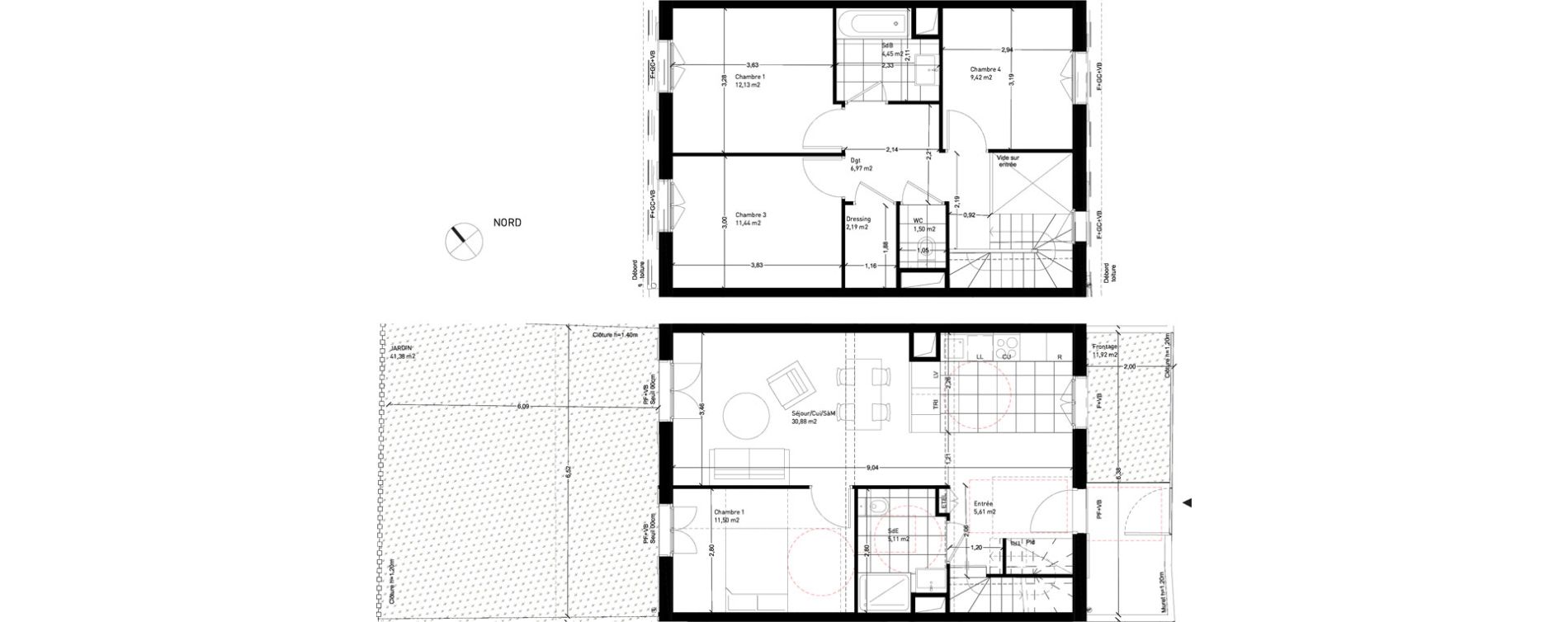 Maison T5 de 101,20 m2 &agrave; Rungis Montjean