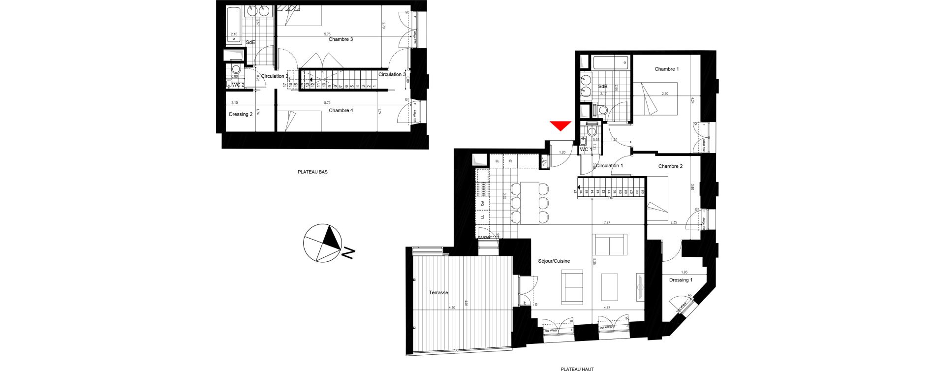 Duplex T5 de 112,92 m2 &agrave; Saint-Mand&eacute; Saint mande saint-michel