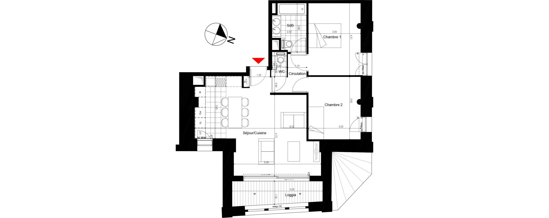 Appartement T3 de 65,29 m2 &agrave; Saint-Mand&eacute; Saint mande saint-michel