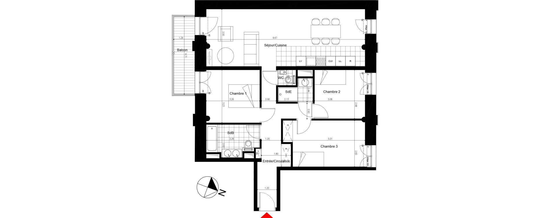 Appartement T4 de 88,27 m2 &agrave; Saint-Mand&eacute; Saint mande saint-michel
