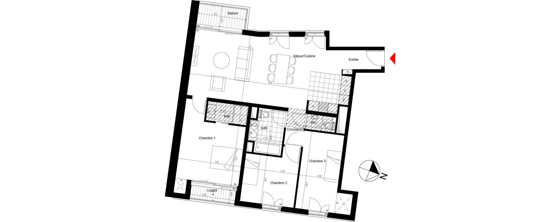 Appartement T4 de 96,89 m2 &agrave; Saint-Mand&eacute; Saint mande saint-michel
