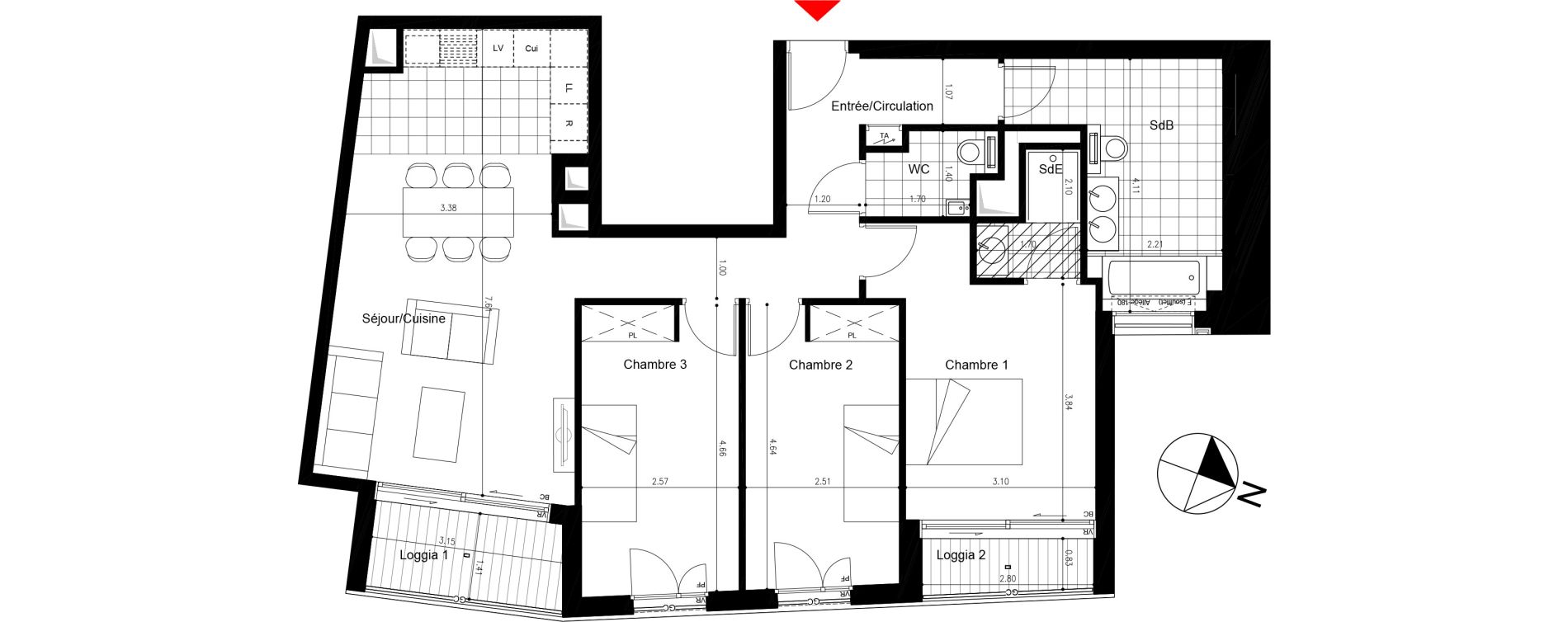Appartement T4 de 89,79 m2 &agrave; Saint-Mand&eacute; Saint mande saint-michel