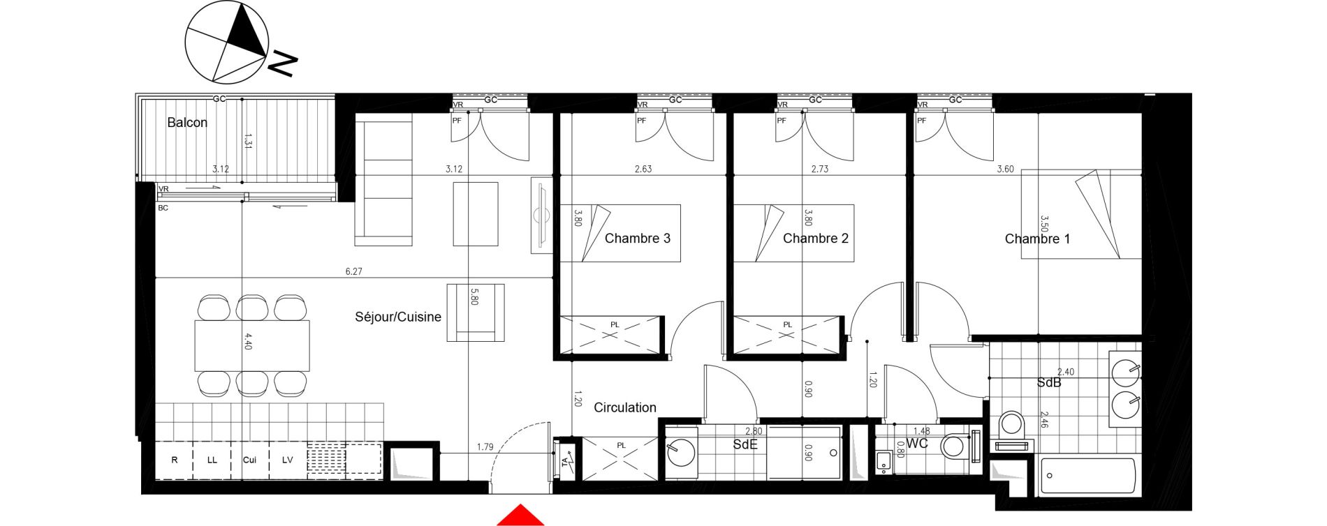 Appartement T4 de 80,95 m2 &agrave; Saint-Mand&eacute; Saint mande saint-michel