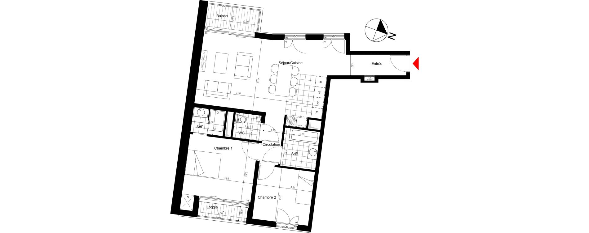 Appartement T3 de 74,21 m2 &agrave; Saint-Mand&eacute; Saint mande saint-michel