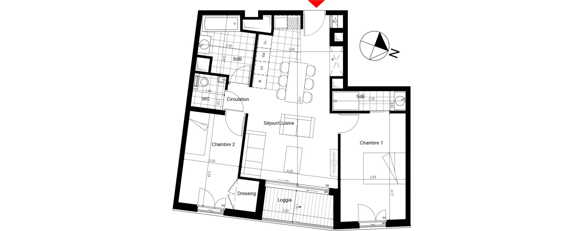 Appartement T3 de 66,21 m2 &agrave; Saint-Mand&eacute; Saint mande saint-michel