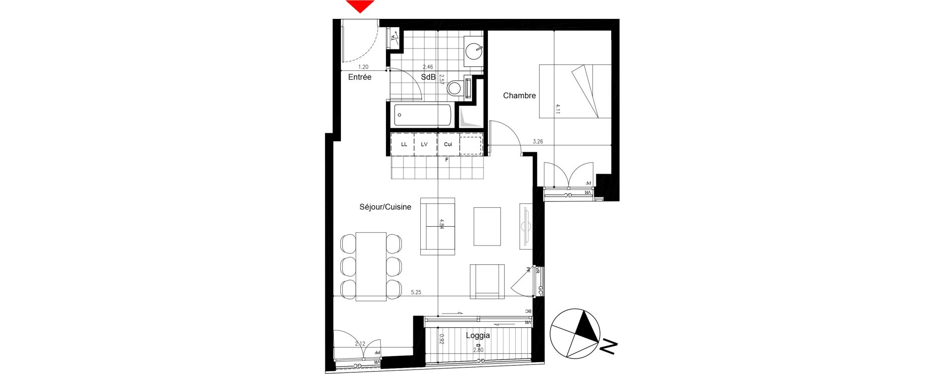 Appartement T2 de 47,52 m2 &agrave; Saint-Mand&eacute; Saint mande saint-michel