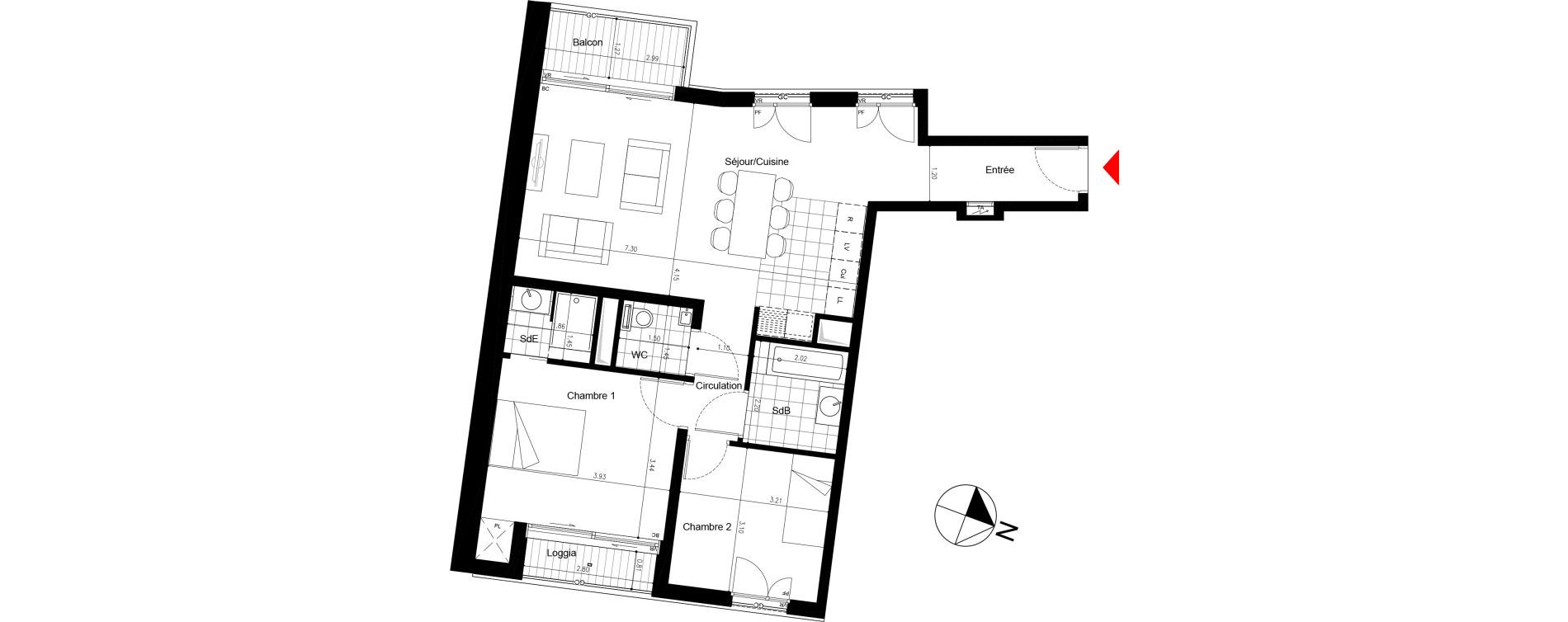 Appartement T3 de 74,21 m2 &agrave; Saint-Mand&eacute; Saint mande saint-michel