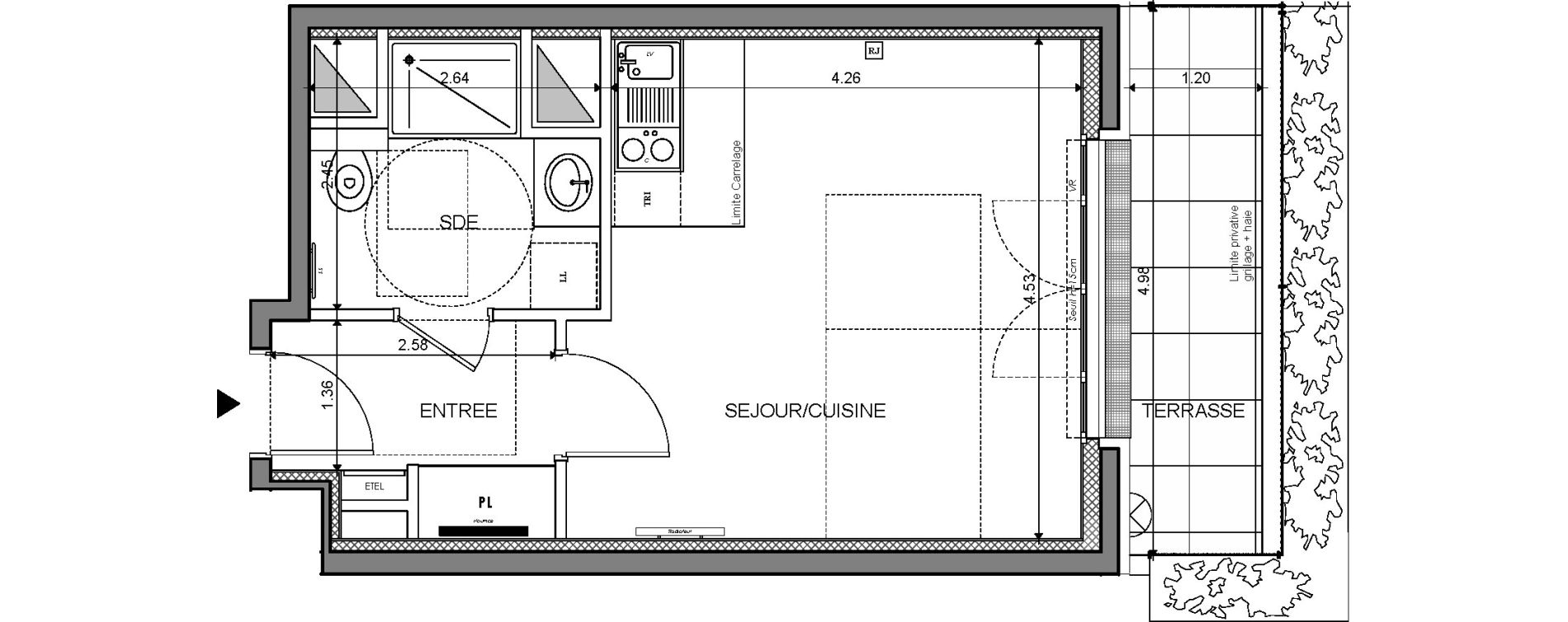 Appartement T1 de 29,73 m2 &agrave; Saint-Maur-Des-Foss&eacute;s La varenne saint hilaire