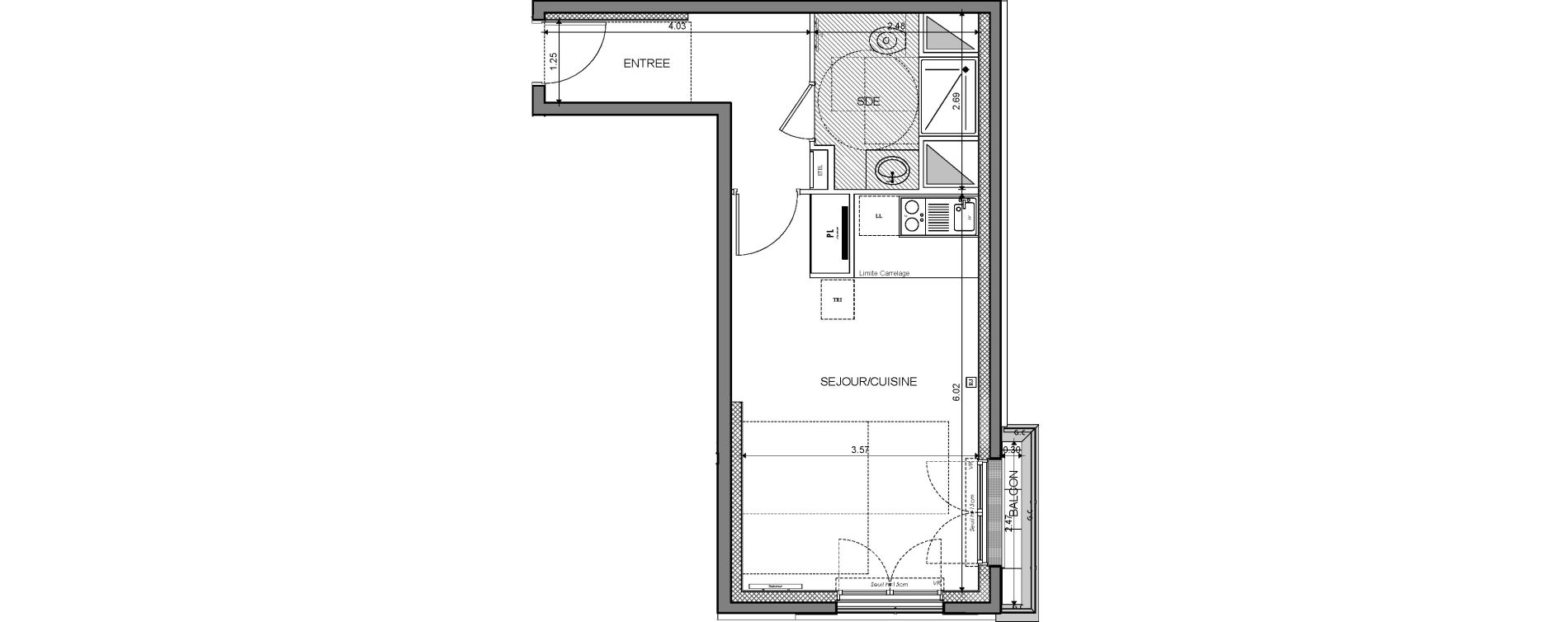 Appartement T1 de 34,04 m2 &agrave; Saint-Maur-Des-Foss&eacute;s La varenne saint hilaire