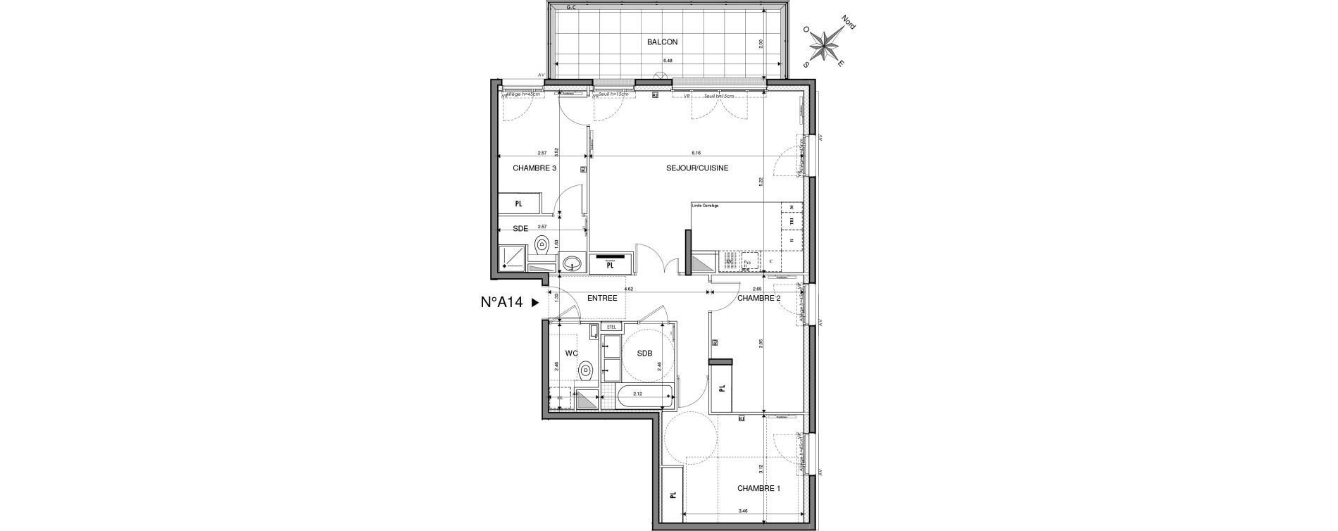 Appartement T4 de 84,11 m2 &agrave; Saint-Maur-Des-Foss&eacute;s La varenne saint hilaire