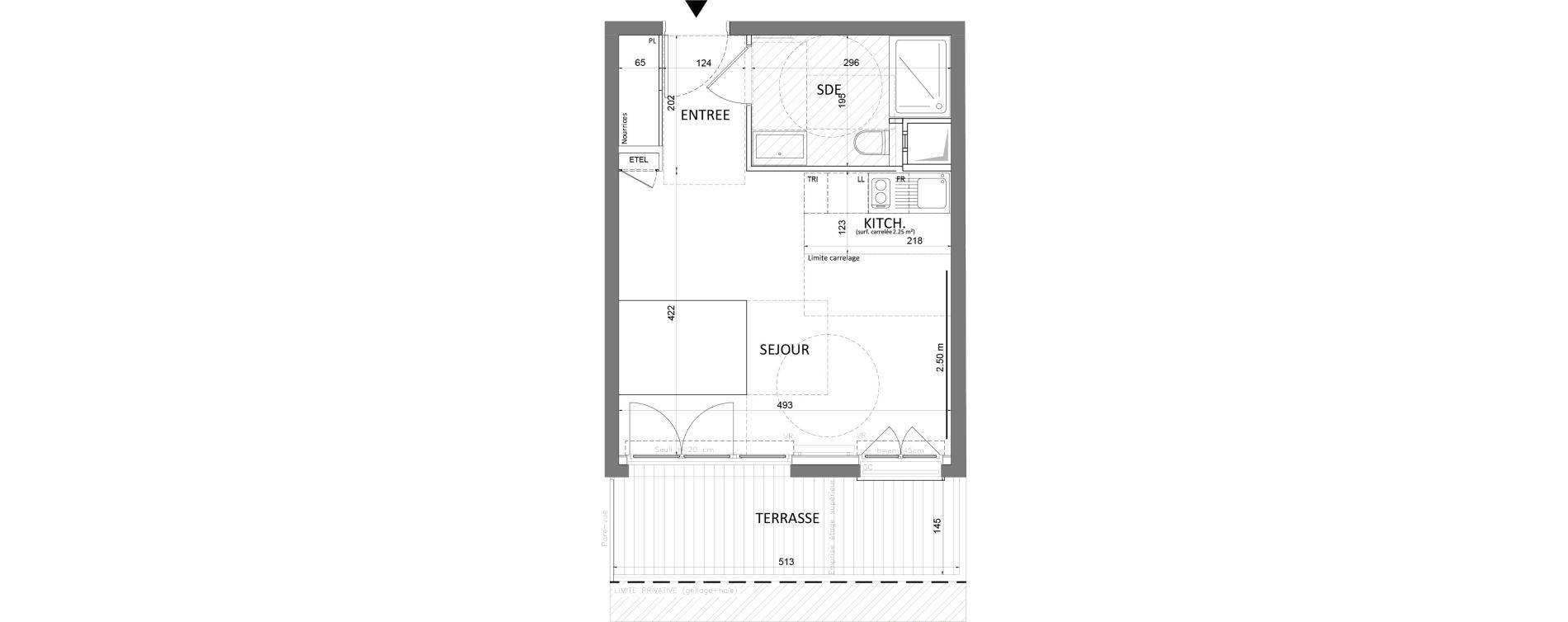 Appartement T1 de 29,52 m2 &agrave; Saint-Maur-Des-Foss&eacute;s Adamville