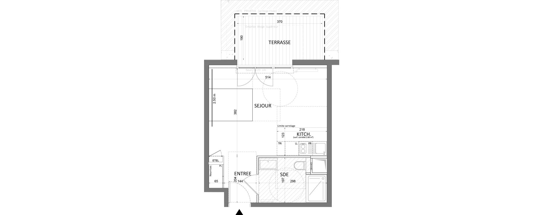 Appartement T1 de 28,32 m2 &agrave; Saint-Maur-Des-Foss&eacute;s Adamville