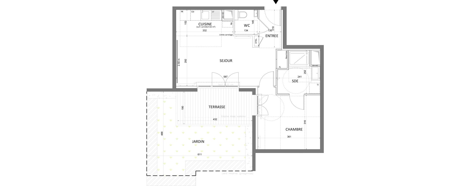 Appartement T2 de 42,87 m2 &agrave; Saint-Maur-Des-Foss&eacute;s Adamville