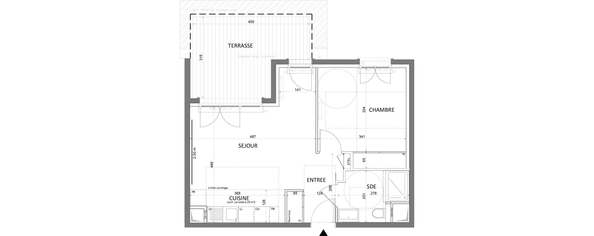 Appartement T2 de 42,85 m2 &agrave; Saint-Maur-Des-Foss&eacute;s Adamville