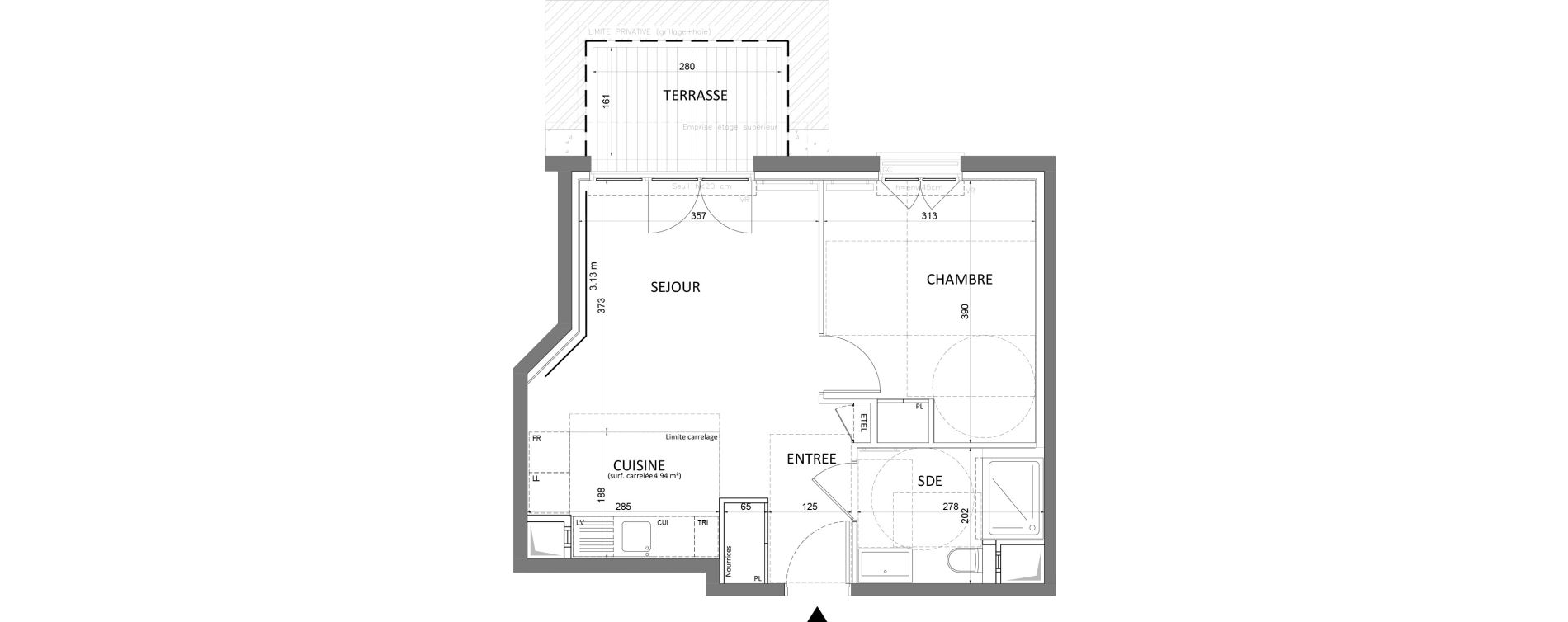 Appartement T2 de 40,34 m2 &agrave; Saint-Maur-Des-Foss&eacute;s Adamville