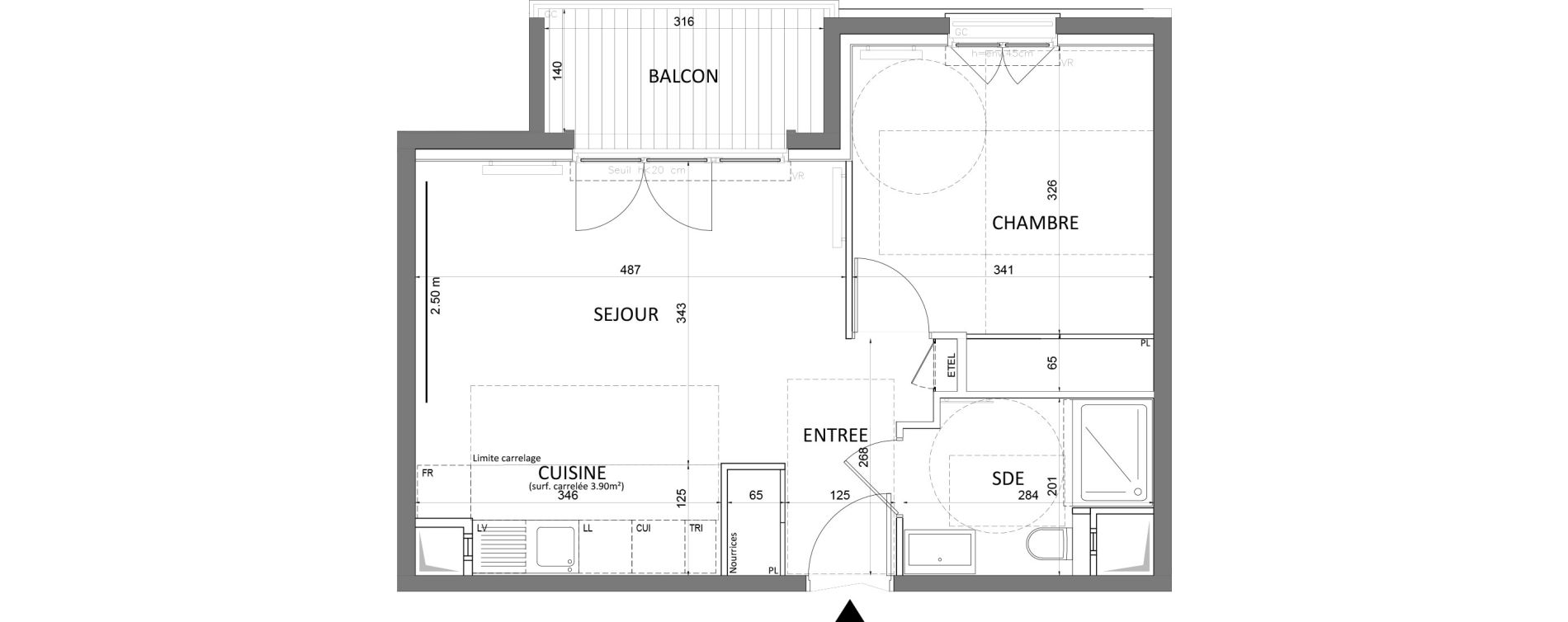 Appartement T2 de 41,48 m2 &agrave; Saint-Maur-Des-Foss&eacute;s Adamville