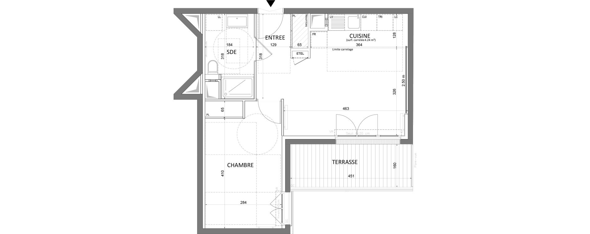 Appartement T2 de 42,06 m2 &agrave; Saint-Maur-Des-Foss&eacute;s Adamville