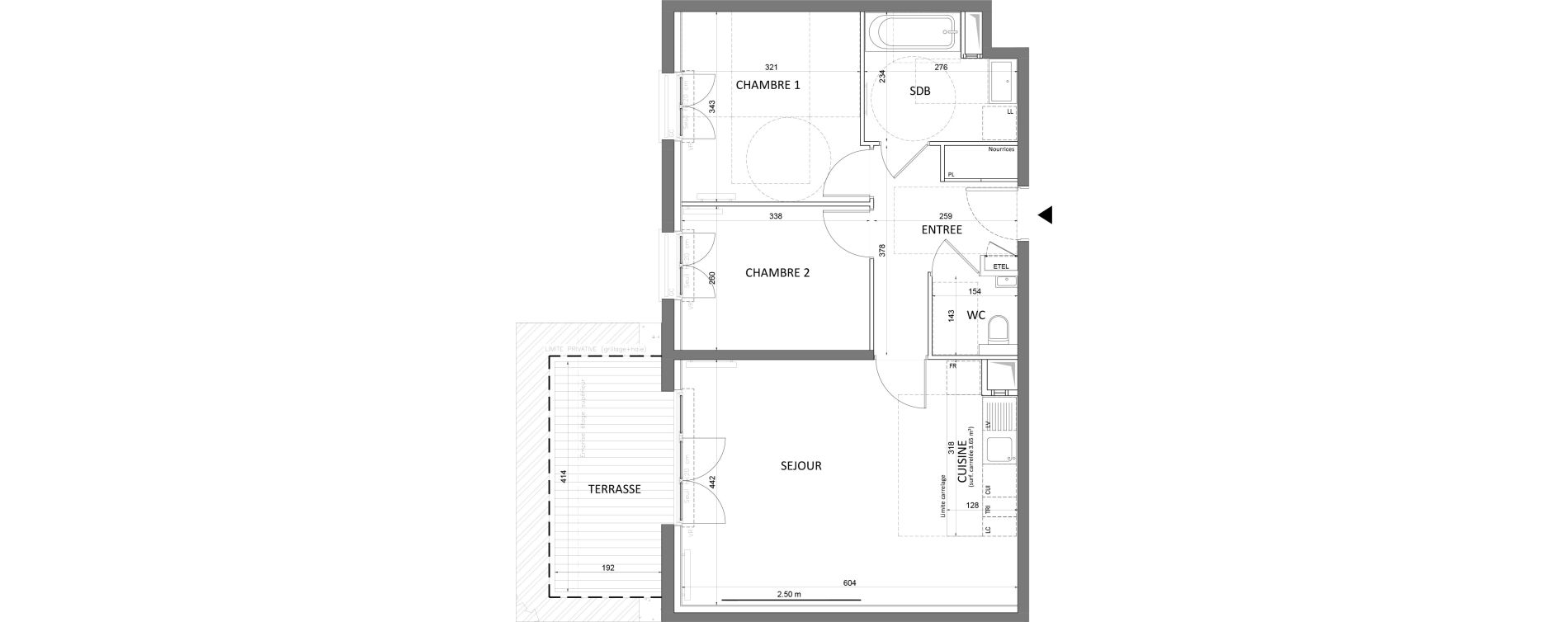 Appartement T3 de 61,24 m2 &agrave; Saint-Maur-Des-Foss&eacute;s Adamville