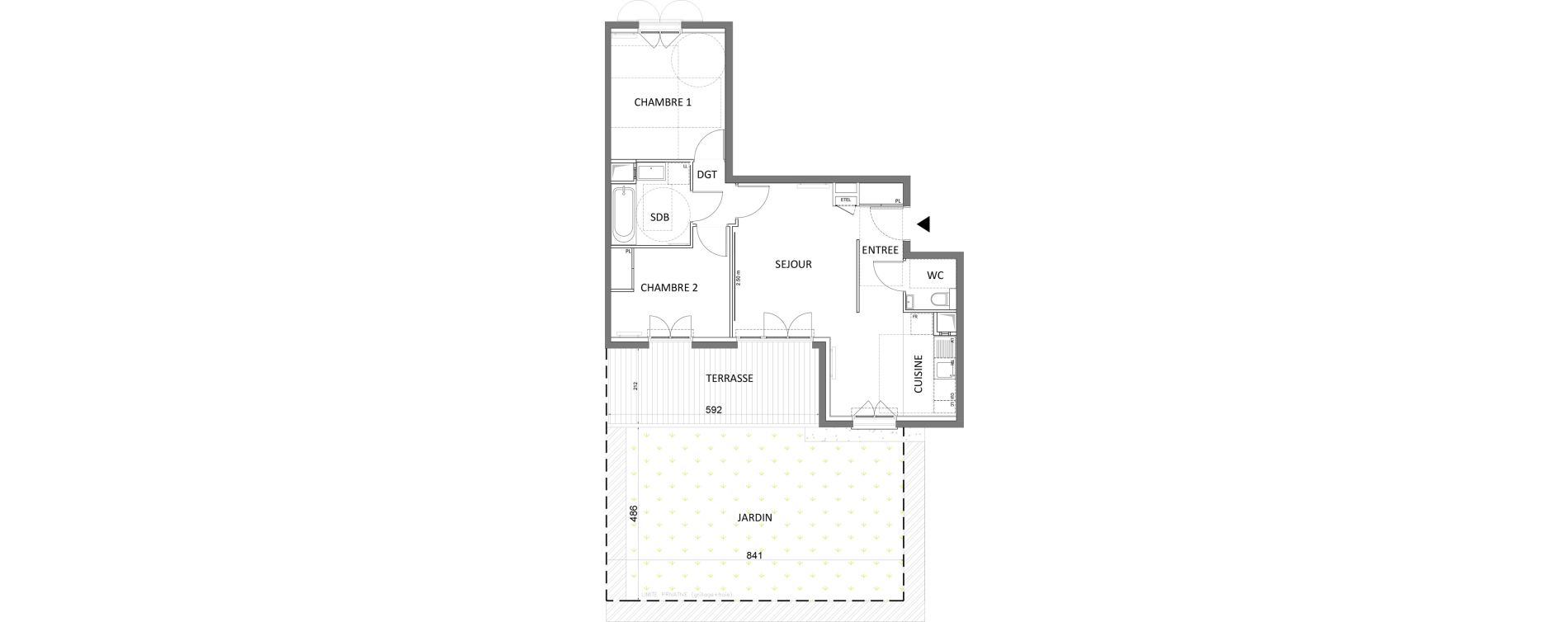 Appartement T3 de 57,76 m2 &agrave; Saint-Maur-Des-Foss&eacute;s Adamville