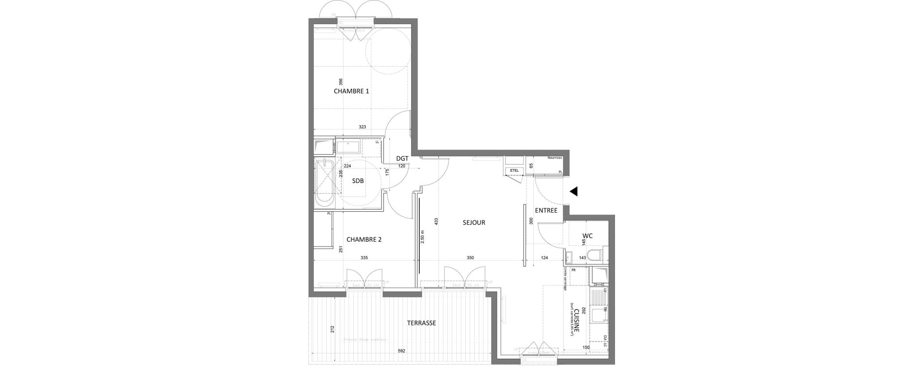 Appartement T3 de 57,76 m2 &agrave; Saint-Maur-Des-Foss&eacute;s Adamville