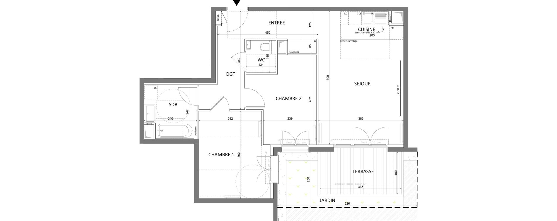 Appartement T3 de 63,06 m2 &agrave; Saint-Maur-Des-Foss&eacute;s Adamville